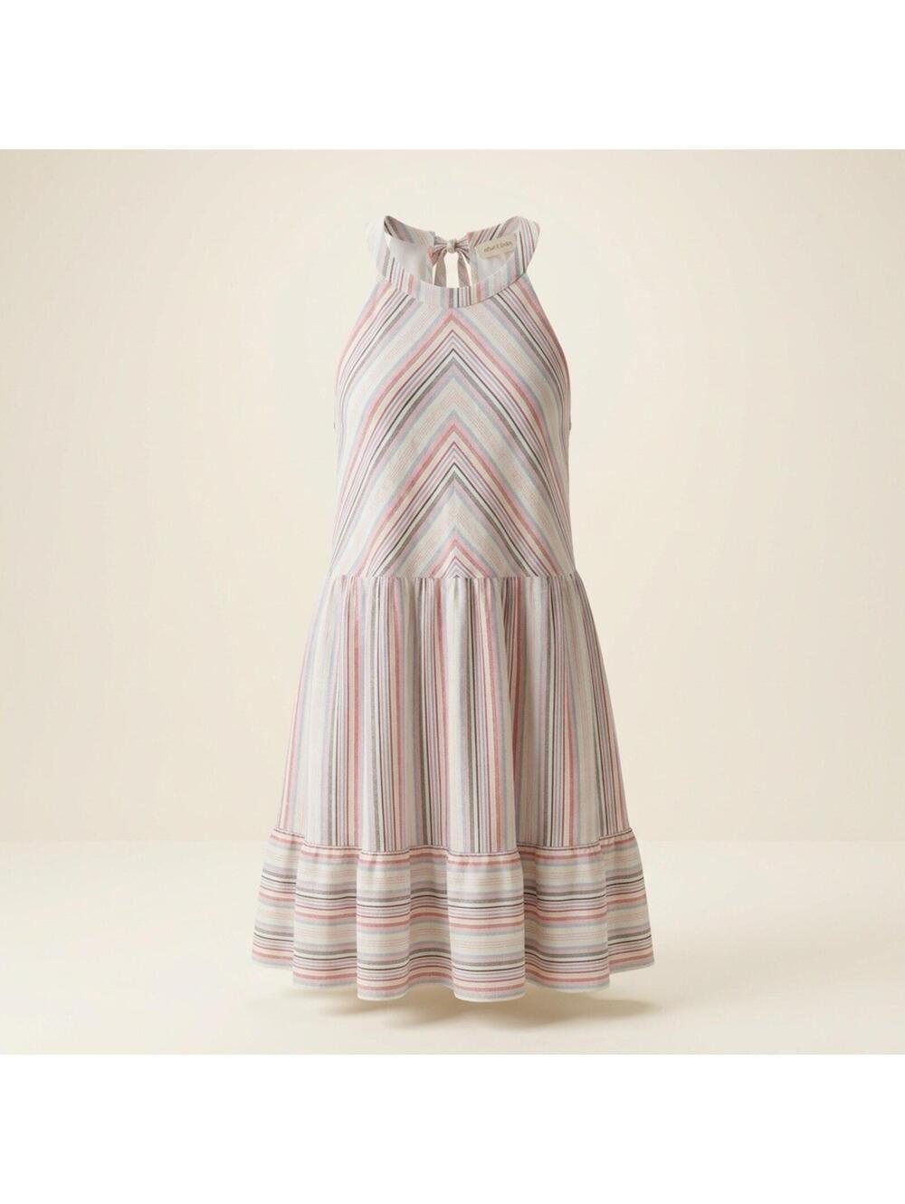 Altar'd State 100% Cotton Striped Halter Babydoll Mini Dress Beachy Festival L